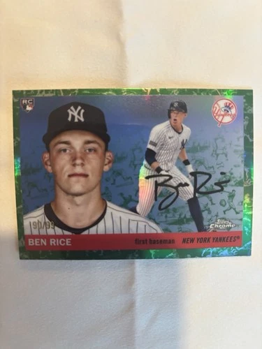 2025 Topps Chrome Platinum Ben Rice Green Toile /99 #311 RC