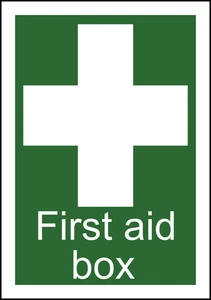 First Aid Box Caution Warning Sign Self Adhesive Vinyl Sticker