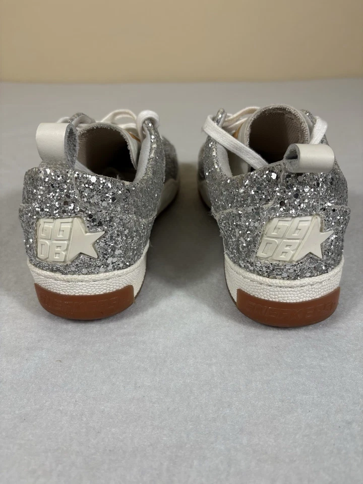 Golden Goose Women's Yeah Glitter Sneakers in Silver and White Size 37 EU (7 US) - Image 4 of 4