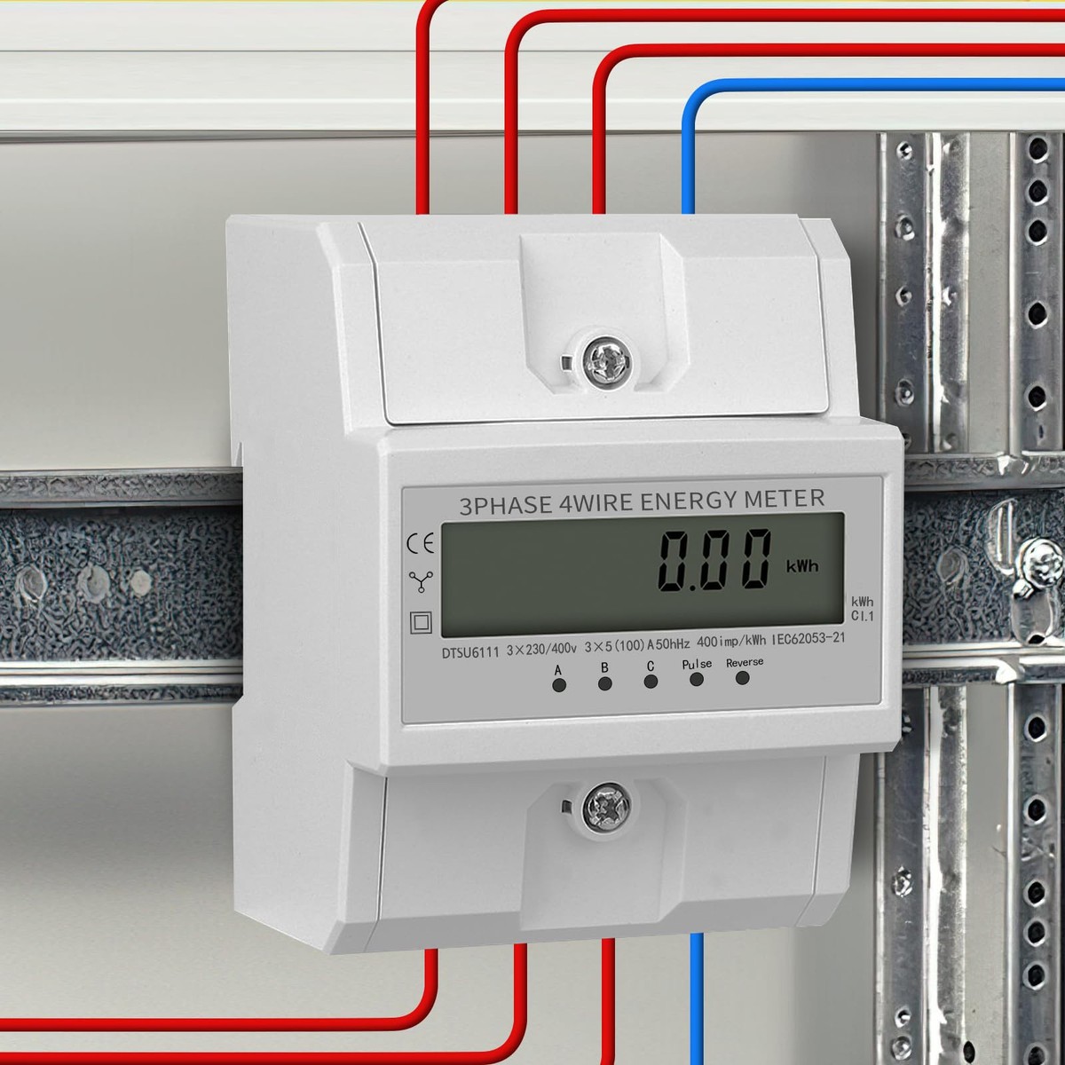 Stromzähler 3 Phasen Digitaler Drehstromzähler Hutschiene, 4P DIN LCD 50hz 3x230v 400v 80a Kwh Wattmeter Energiemessgeraet Xtm024 Zwischenzaehler Strom Stromzähler 3 Phasen Digitaler Drehstromzähler Hutschiene, 4P DIN LCD 50hz 3x230v 400v 80a Kwh Wattmeter Energiemessgeraet Xtm024 Zwischenzaehler Strom