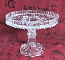 American  Pressed Glass Cake Stand,  Antique 1920 s - Rare