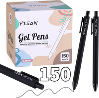 Yisan Gelschreiber Schwarze,150 Pack,Gelstifte 0.7Mm,Einziehbarer Kugelschreiber