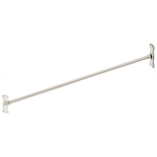 Signature Hardware 466734 48" Straight Brass Shower Rod - Brushed Nickel