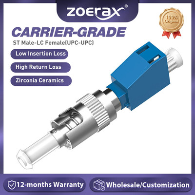 ST Male to LC Female UPC Simplex Optical Fiber Connector Adapter for FTTH Red Li