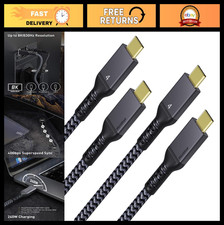 2 Pack 3.3FT Thunderbolt 4 Cable - 40Gbps Data Transfer, 240W Charging, 8K/5K Di