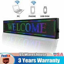 High Brightness Outdoor LED Sign Programmable Scrolling Message Display Board US