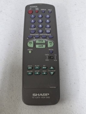 Genuine SHARP GA035SB Combo Remote Control TV CATV VCR DVD