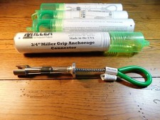 Miller Grip Anchorage Connector 3/4 Inch Reusable Safety Anchor 496 Lot of 4 pcs