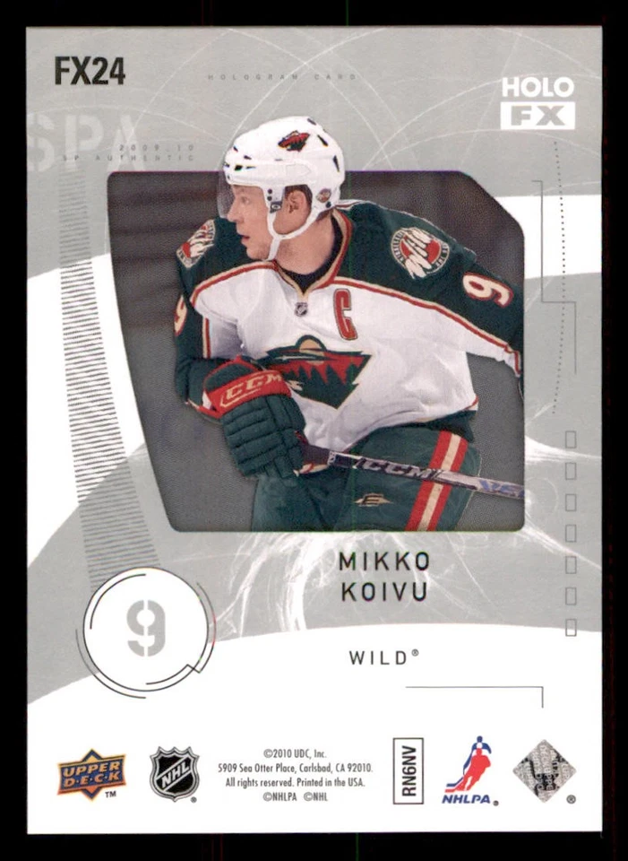2009-10 SP Authentic Holoview FX #FX24 Mikko Koivu - Image 2 of 2