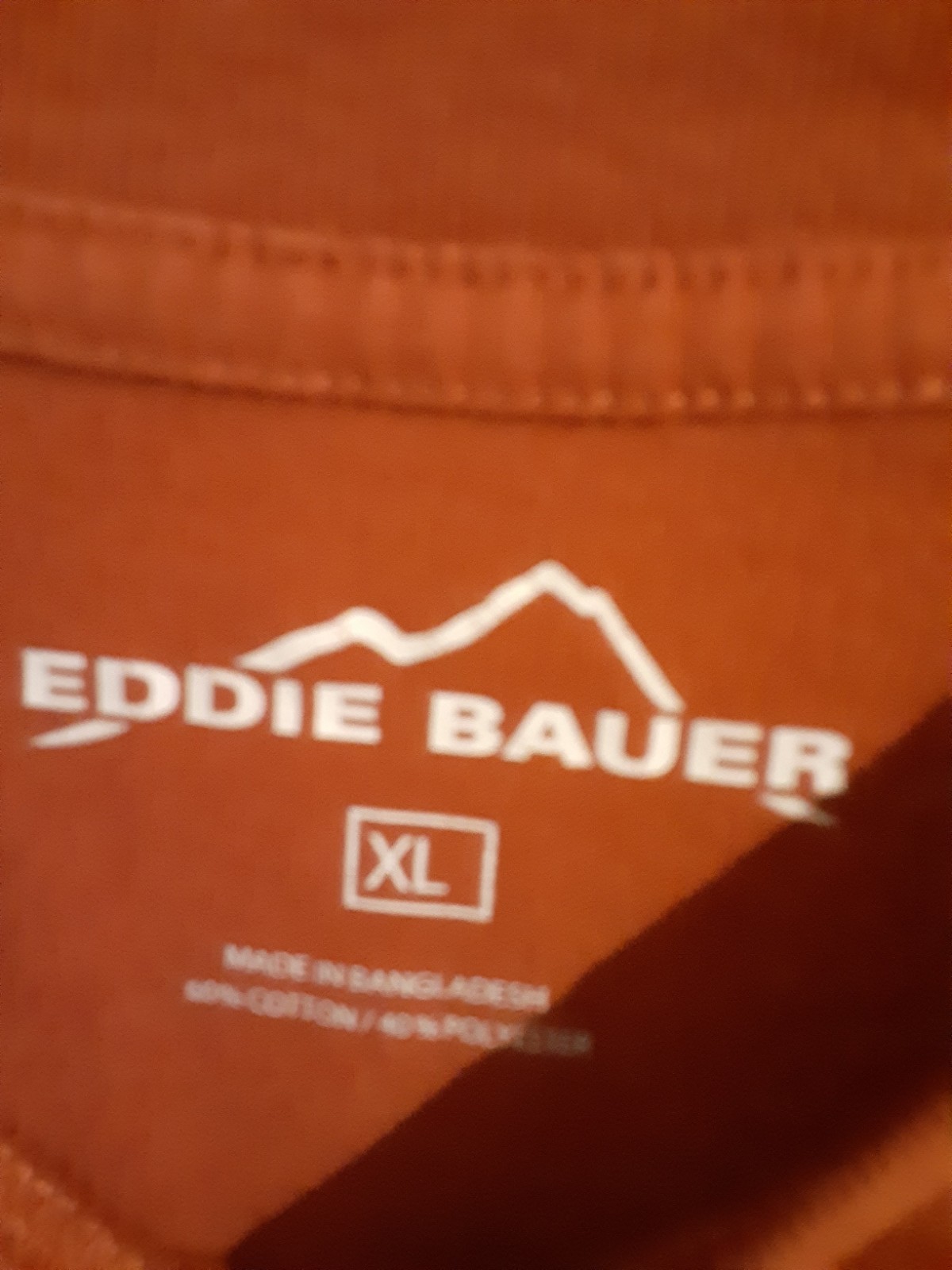 Eddie Bauer Men's Tall XL Long Sleeve Shirt Rust Brown Cotton Blend