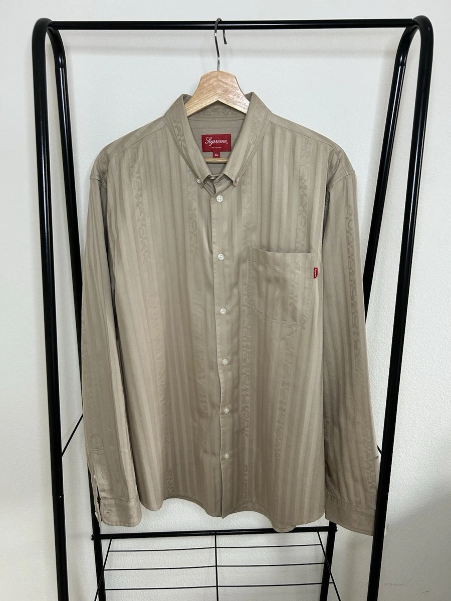 Supreme Long Sleeve Striped Casual Button-Down Shirts for Men for