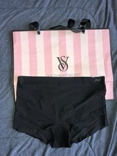 Victoria's Secret Pink No Show Boyshort Panty In Black Size Large NWT