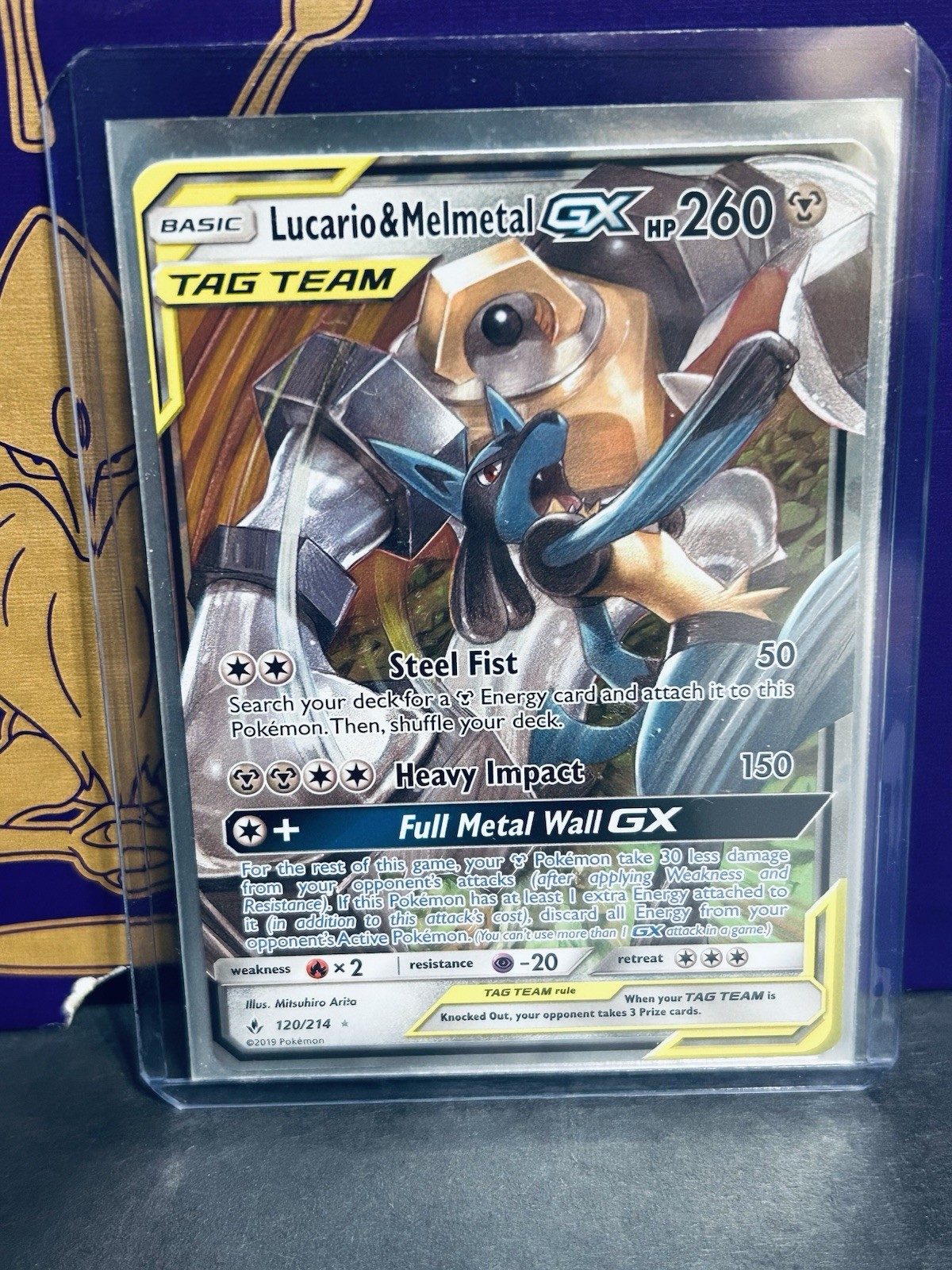 Lucario & Melmetal GX 120/214 Sm-Unbroken Bonds Ultra Rare Pokemon Card NM