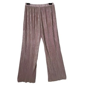Victoria's Secret Metallic Pink Accordion Pleated Pajama Pants Size S Lounge