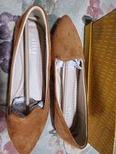 MIU Brown Suede Solid Pointed Toe Slip On Women's Flat Shoes Comfortable Style
