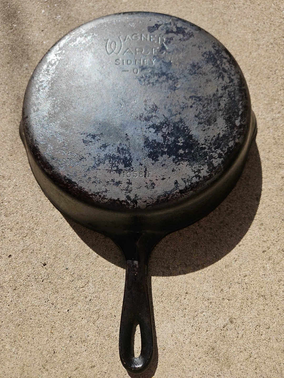 Vintage 10" Wagner Ware Sidney 0 Cast Iron Skillet 1058 N #8