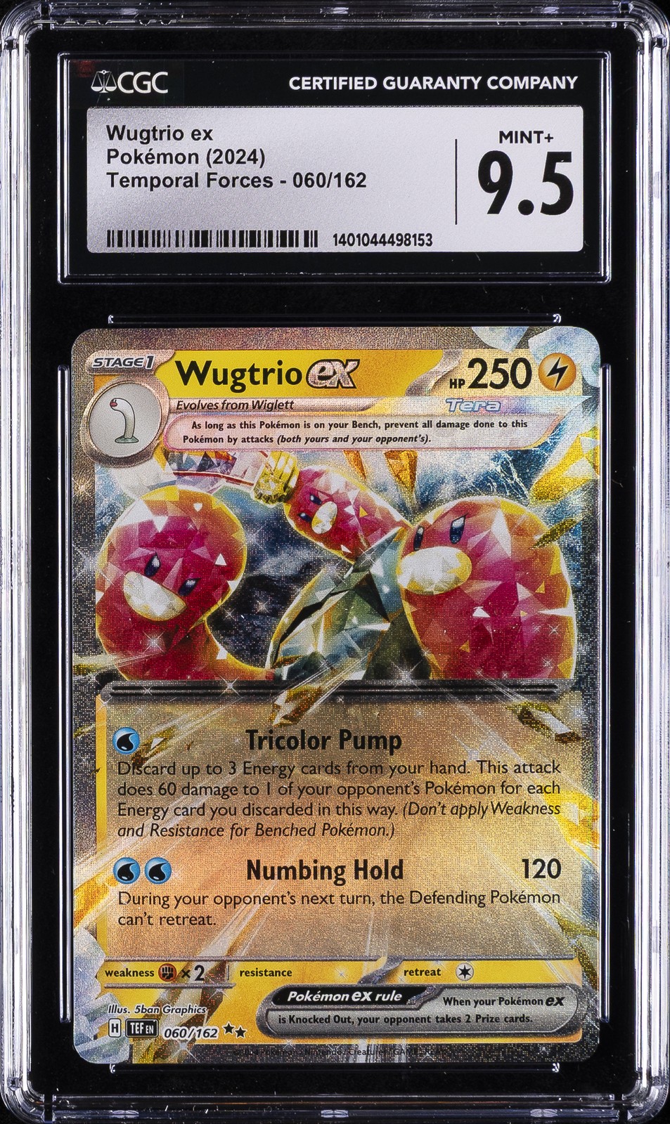 2024 POKEMON TEF EN-TEMPORAL FORCES #060 WUGTRIO EX CGC 9.5