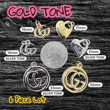 Lot Of 6 GG Assorted Zipper Pull Button Charms