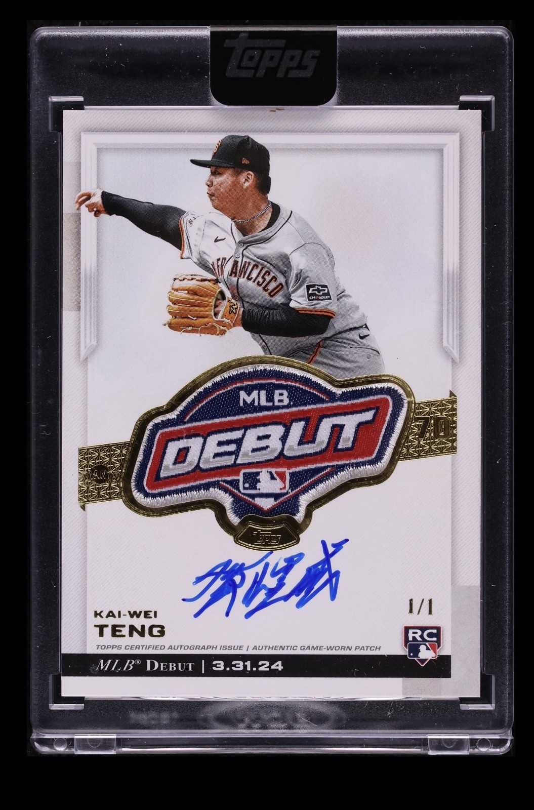 2024 Topps Chrome Update MLB Debut 1/1 Kai-Wei Teng Rookie Debut Patch Auto