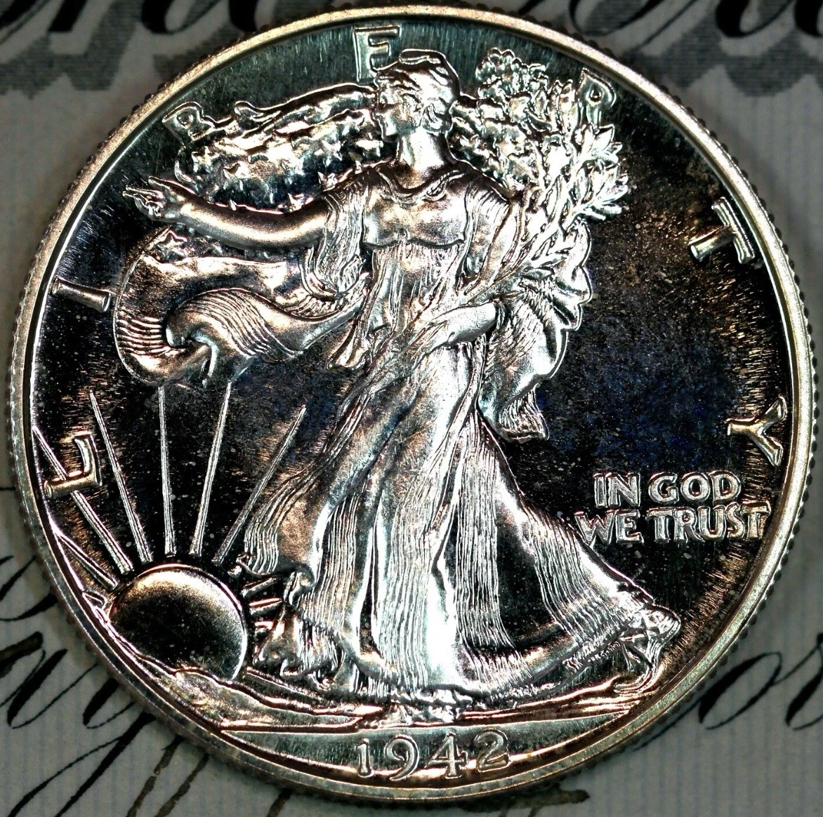 1942 DCAM PRISTINE++ GEM PROOF WALKING LIBERTY HALF-DOLLAR DC125 RARE ONLY 21120
