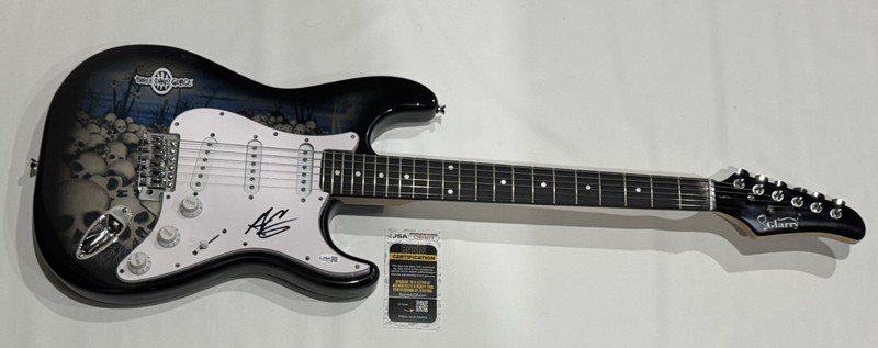 ADAM GONTIER SIGNED SKULL ELECTRIC GUITAR THREE DAYS GRACE JSA COA