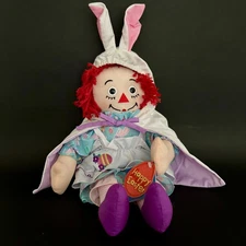 Dankin 2000 Raggedy Ann "Easter" Plush Rag Doll Embroidered Face 14" Applause