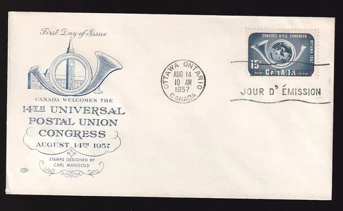 Canada FDC 1957 UPU Congress sc#372, JCR cachet, unaddressed
