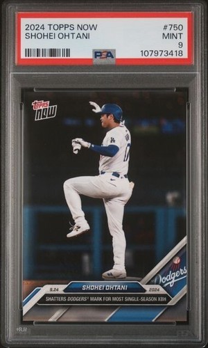 2024 Topps Now Most Single-Season XBH #750 Shohei Ohtani LA Dodgers PSA 9