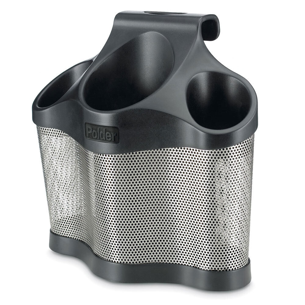 Polder Style Station Hair Dryer Straightener Holder Storage Caddy Black