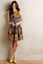 Anthropologie Mille Collines Cotton Moonrise dress orange SZ 4, Worn once