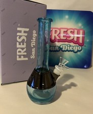 NEW 8.5" FRESH Glass Bubble Water Pipe Hookah USA Made Durable Thick Piece BLUE