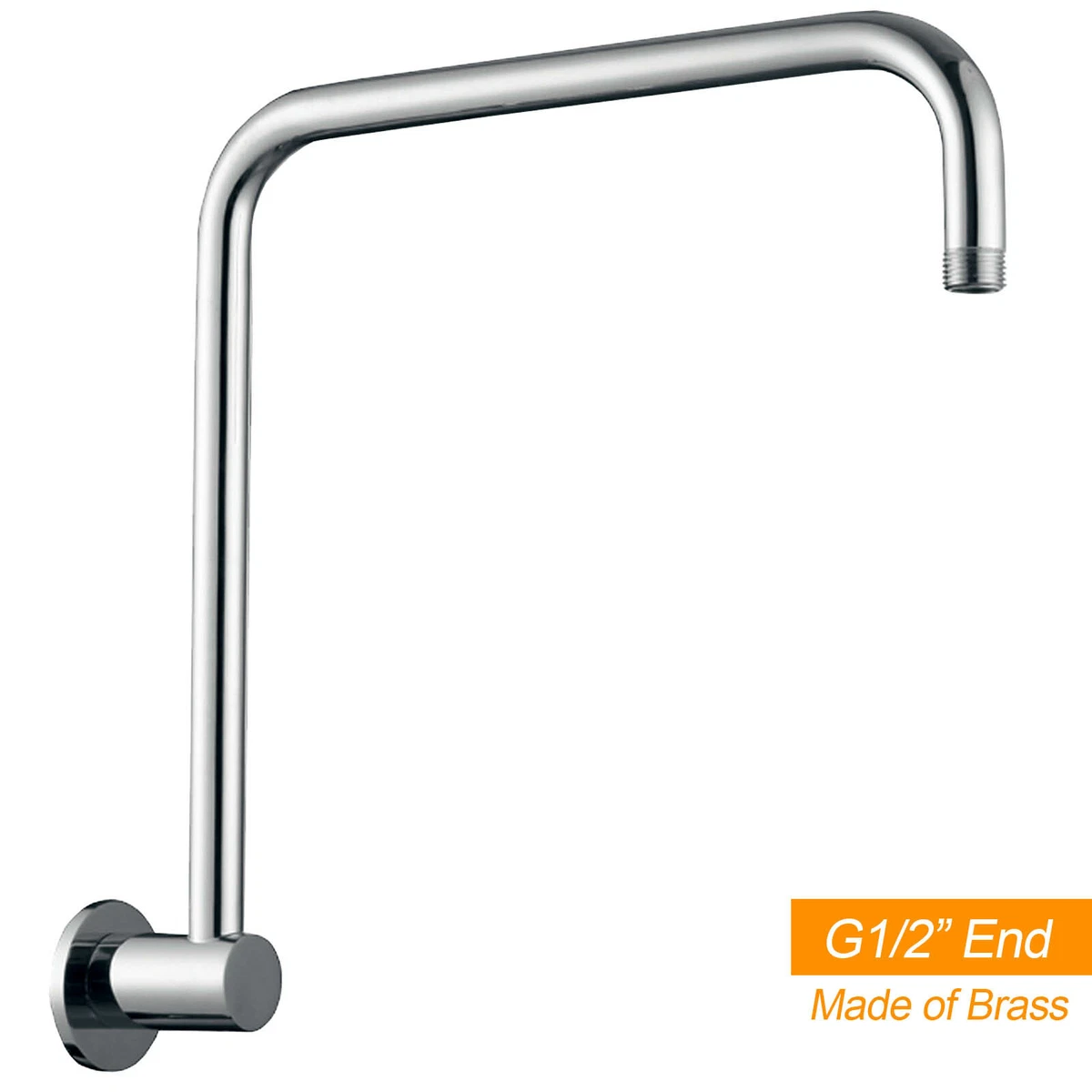 Strong Chrome Gooseneck Wall Mounted High Rise Shower Arm For Bathroom Component