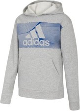 adidas Boy's Cotton Event21 Hooded Pullover Big Kids Grey Heather SM