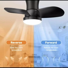 Ceiling Fans with Lights and Remote-Low Profile Ceiling Fan Flush Mount,Small...