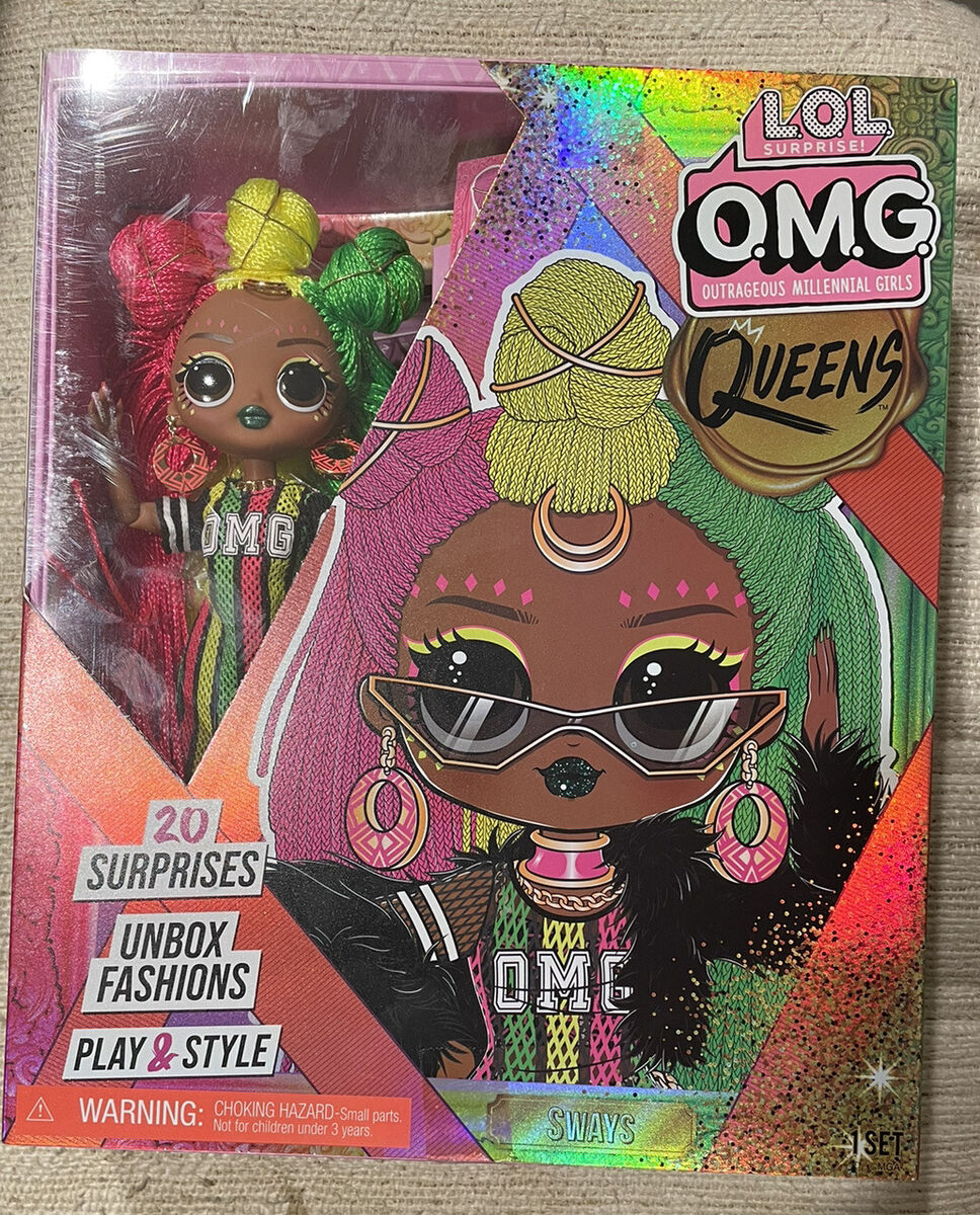 LOL Surprise OMG Queens Sways fashion doll with 20 Surprises Including  Outfit and Accessories for Fashion Toy Girls Ages 3 and up, 10-inch doll 