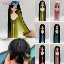Yutotue Dolls Accessories Straight Double color Wigs for 1/3 1/4 1/6 BJD Doll