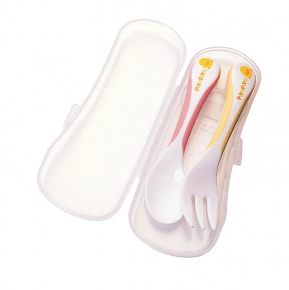 Juego de cuchara y tenedor de entrenamiento Piyo Piyo Step 1 630107P - rosa/amarillo Foto 4 de 4