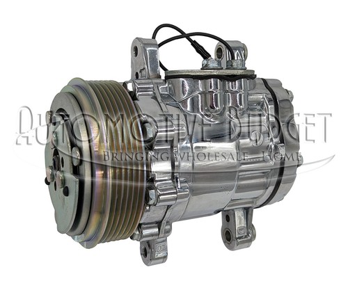 Chrome A/C Compressor for Sanden 7176 SD7B10 w/6 Groove Pulley 12 Volts ...