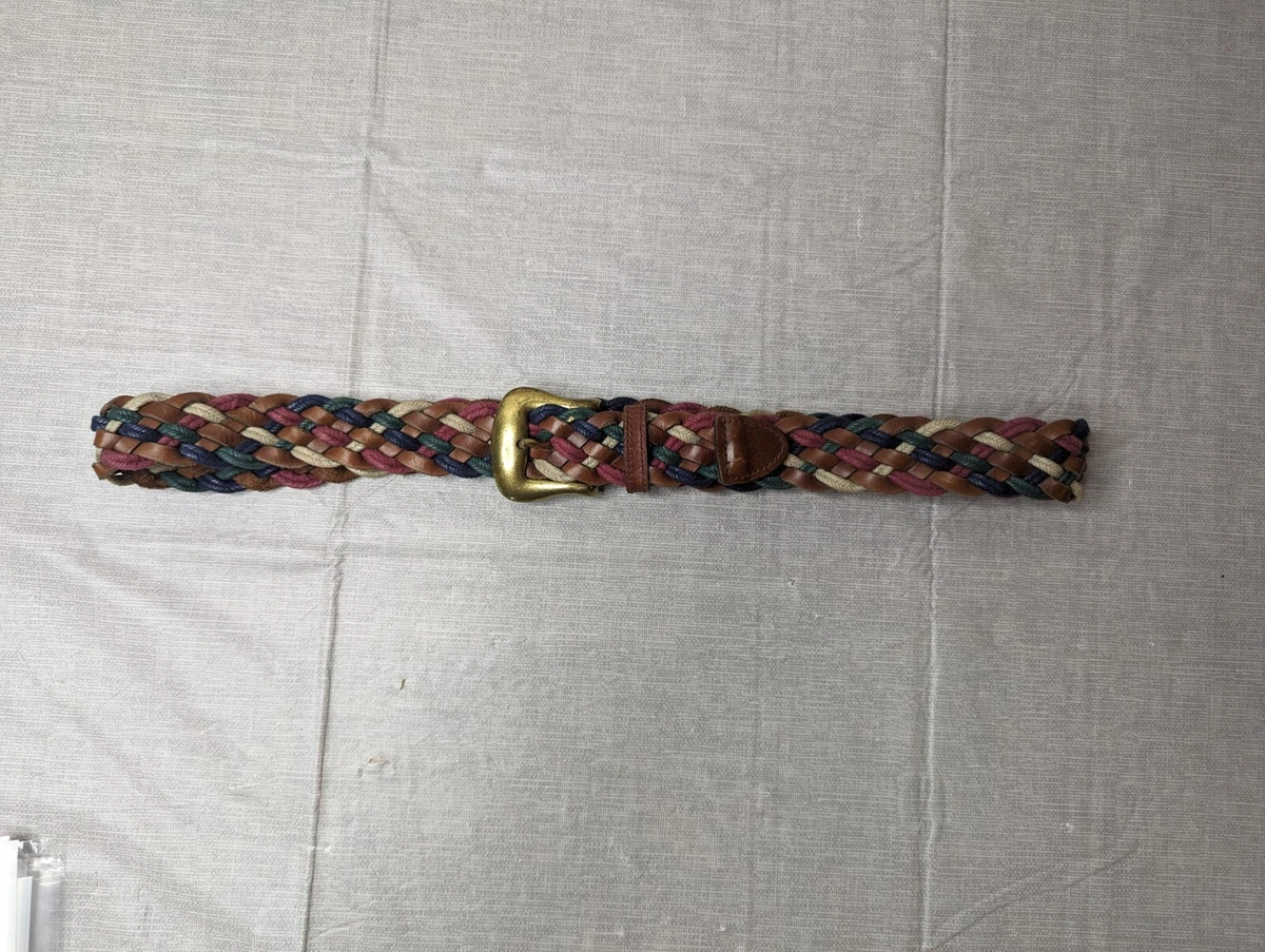 VINTAGE women’s all silk Canada century braided multi colored belt Leather Women main image 3