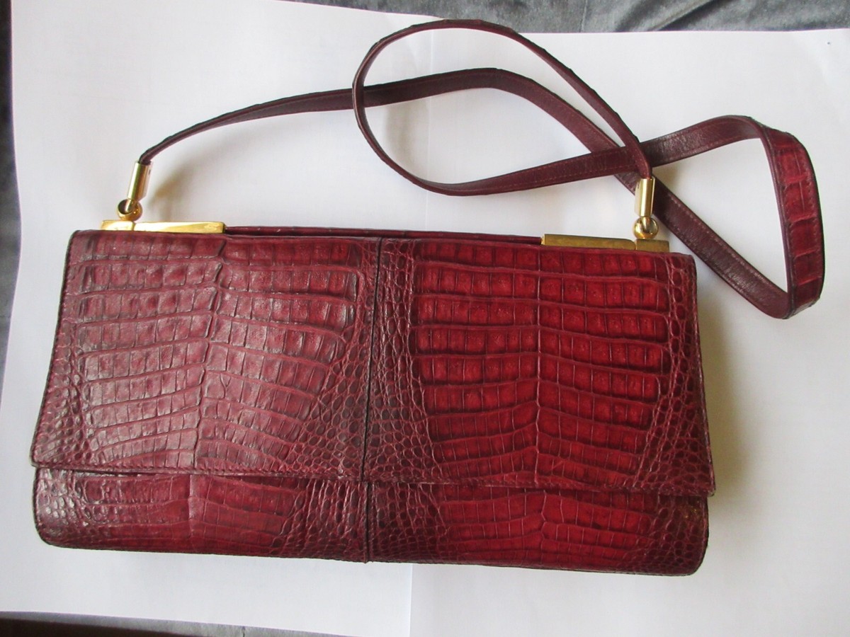 GOLDPFEIL OFFENBACH Vintage Damenhandtasche Krokodil 1950-1970