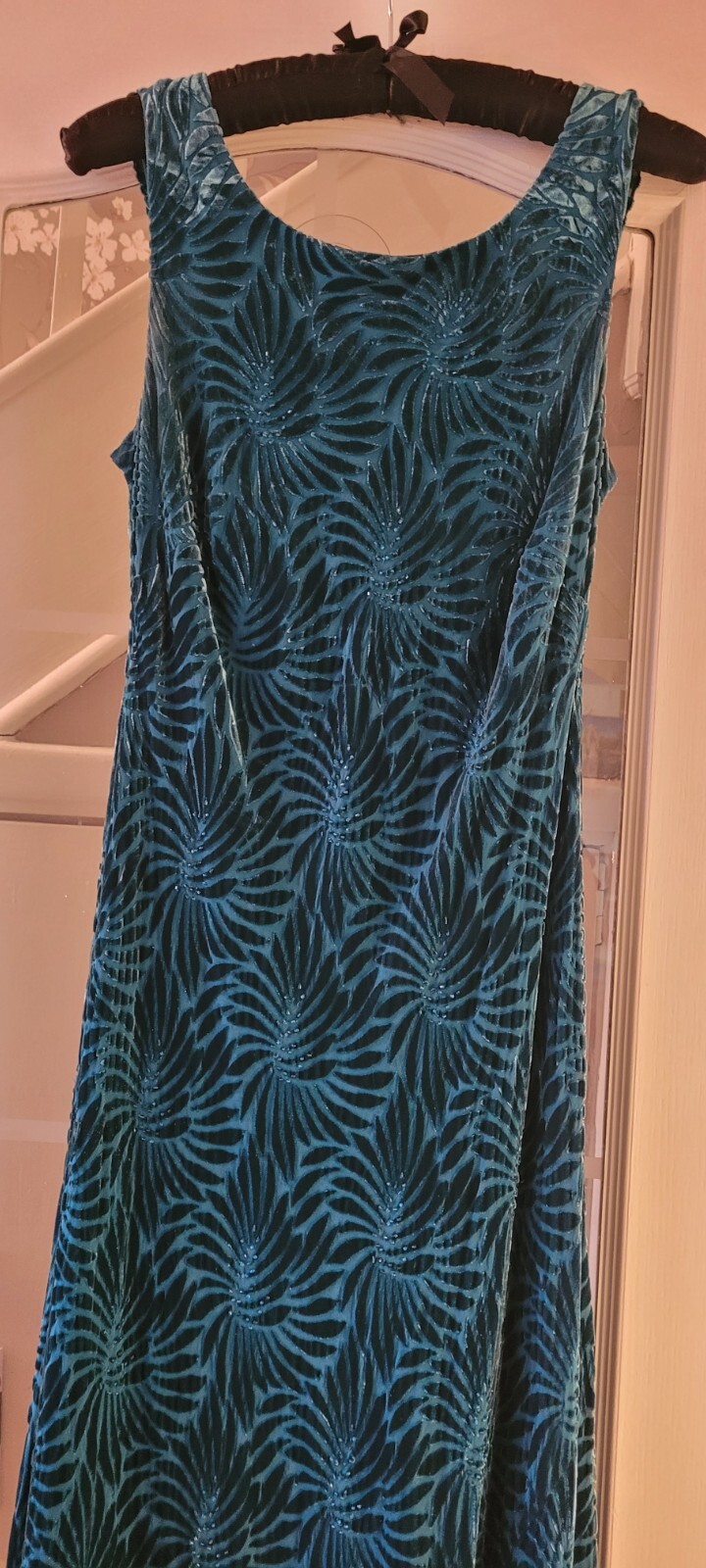 Ladies County Casual Velvet Blue Dress Size 18 eBay
