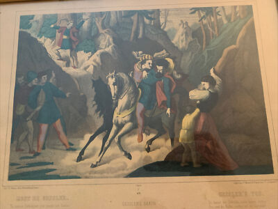 Vintage Print Gessler s Death # 831 Lith. FC Wentzel Wissembourg Alsace