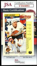 Igor Larionov JSA Coa Autographed 1992 Panini Signed Hockey