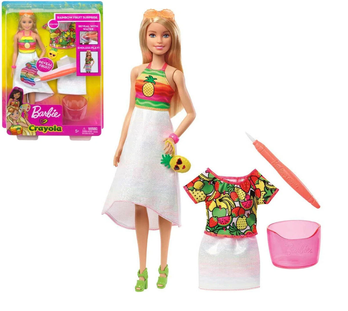 Mattel Barbie Crayola Fruit Rainbow Surprise GBK18