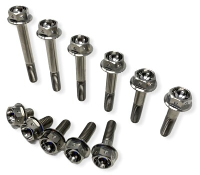 M8 Titanium Drilled Hex Head Flange Bolt (10,15,20,25,30,35,40,45,50,55,60 mm)