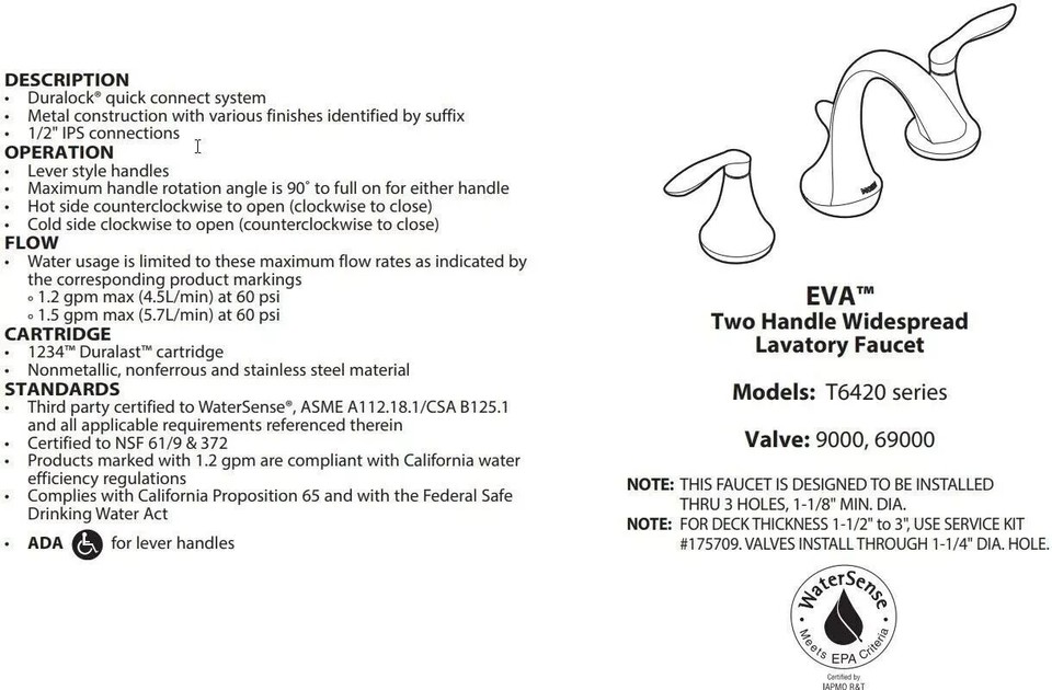 🆕 Moen T6420ORB Eva Widespread Bathroom Faucet Trim w Drain Oil