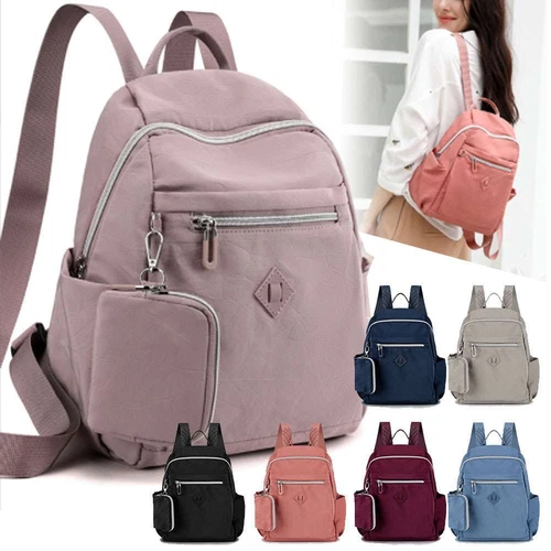 Womens Nylon Large Backpack Daily Travel School Bag Shoulder Bag Casual Rucksack - Picture 1 of 20