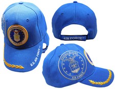 U.S. Air Force USAF Emblem Shadow Feathers Royal Blue Embroidered Cap Hat