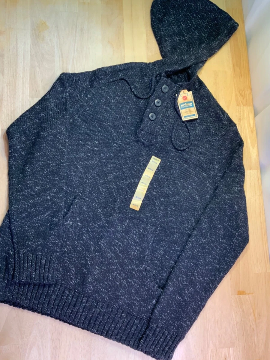 New Men s Urban Pipeline Hooded Henley Sweater has Pocket Size M Awesome