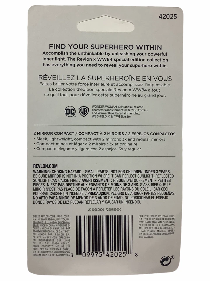 LIMITED EDITION Revlon WW84 WONDER WOMAN (DC Comics) Two Mirror Compact NEW - Image 2 of 2